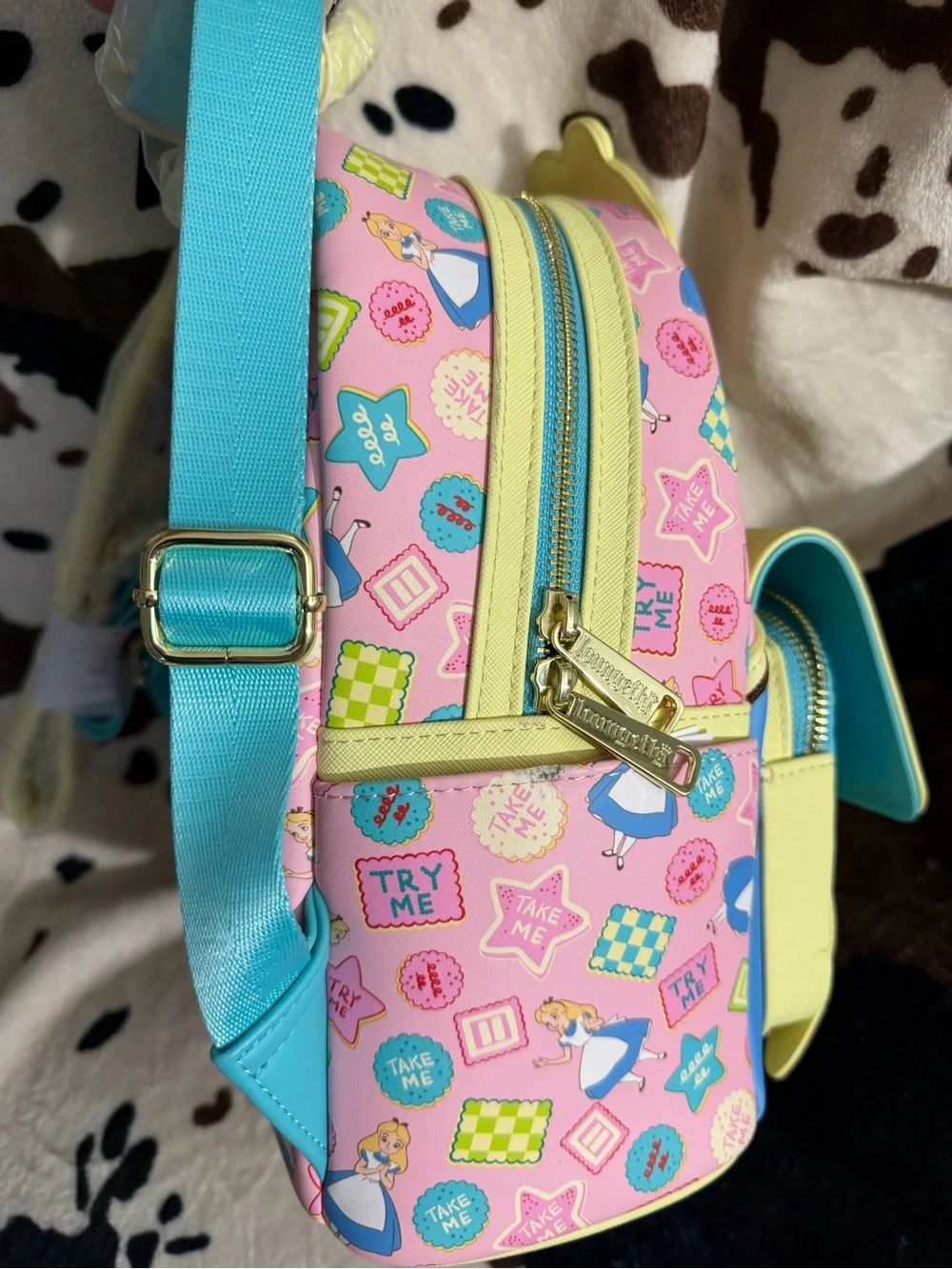 Loungefly Yellow, Blue & Pink Alice Kids Backpack